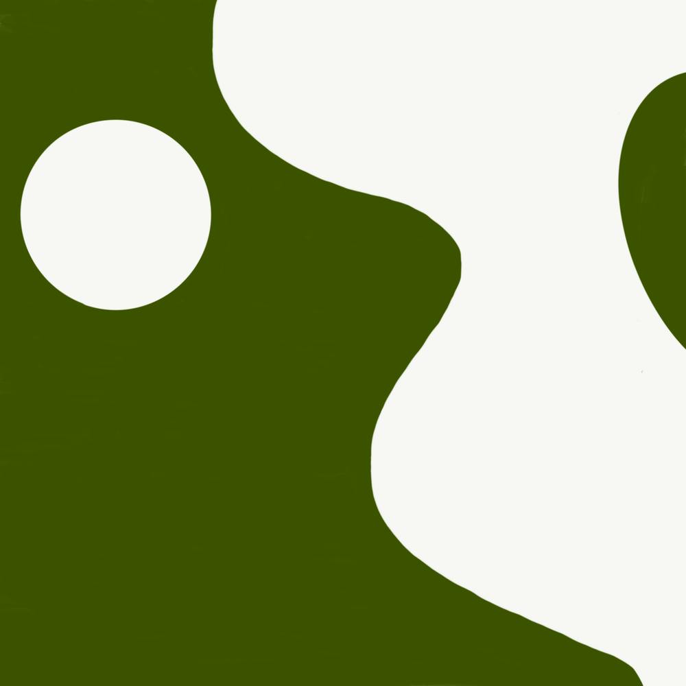 Minimal Green Abstract Landscape Painting