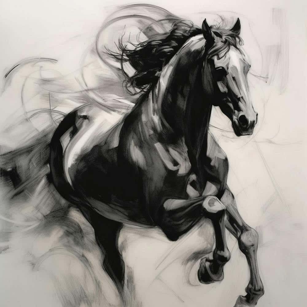Black Horse In Expression 4