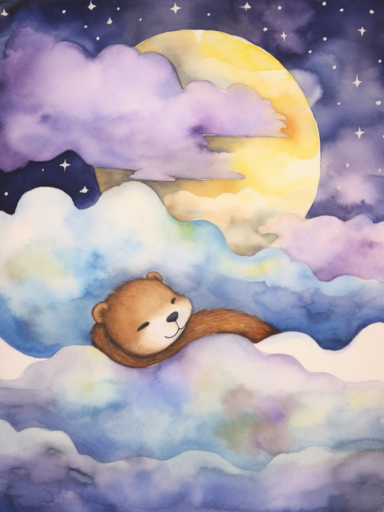 Baby Otter Sleeping In The Clouds
