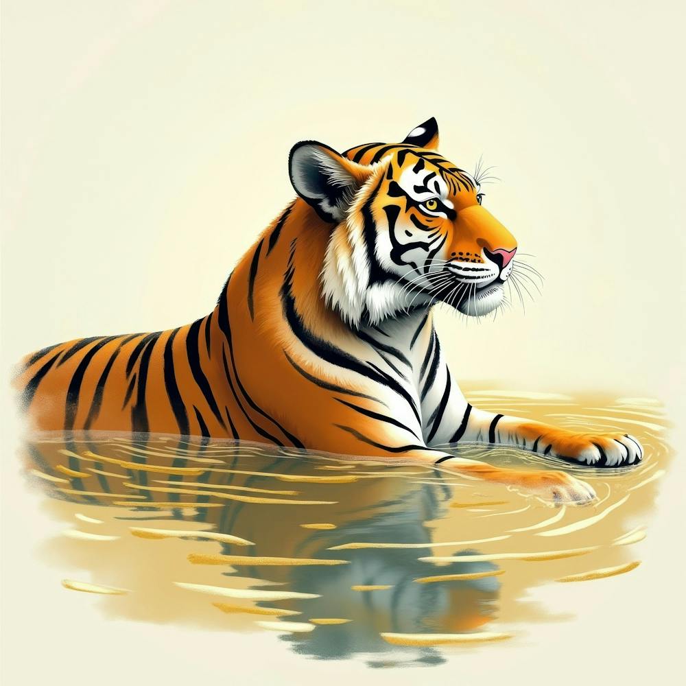 Tiger In Water 2