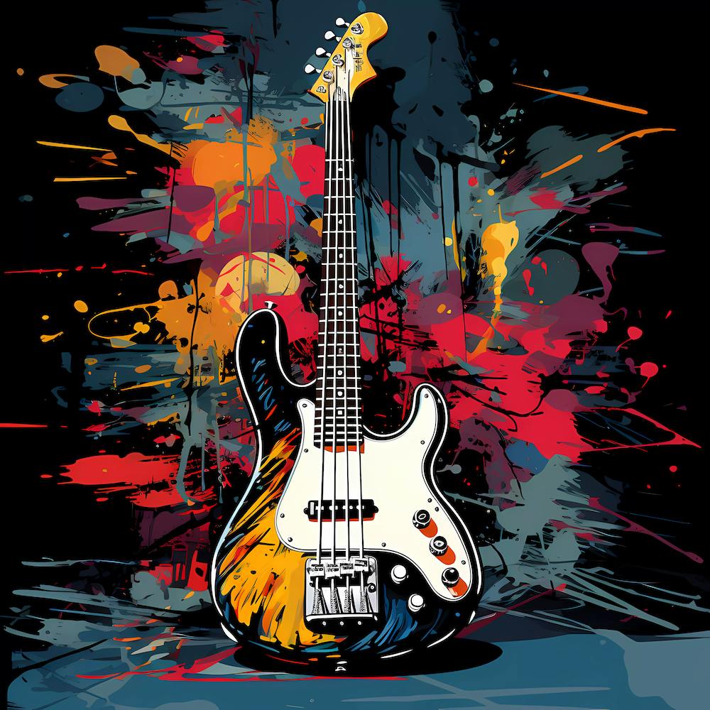 Pop Art Punk Style Bass Guitar 1