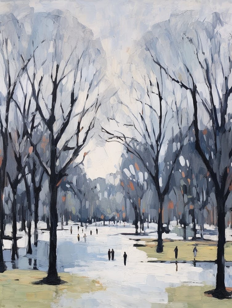 Winter City Park Painting Ibirapuera Park Bogota 2