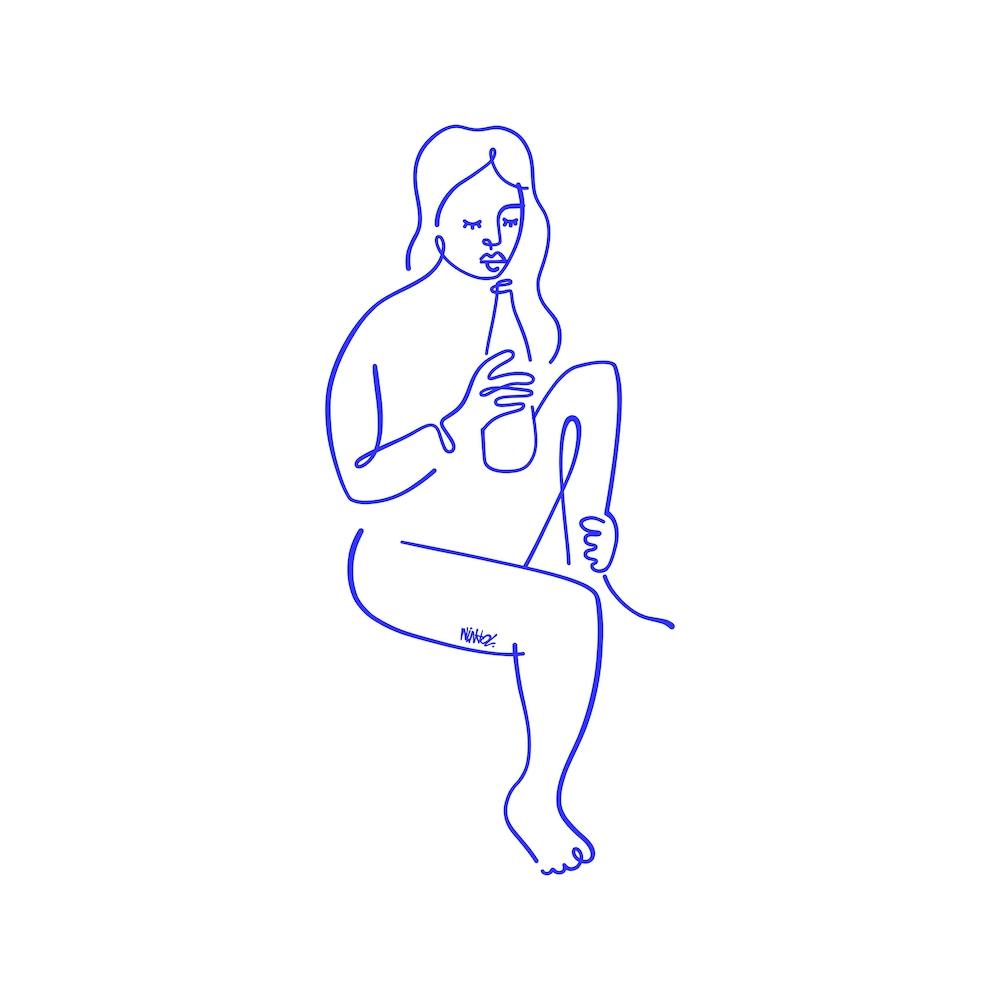 Drink Water Square Line