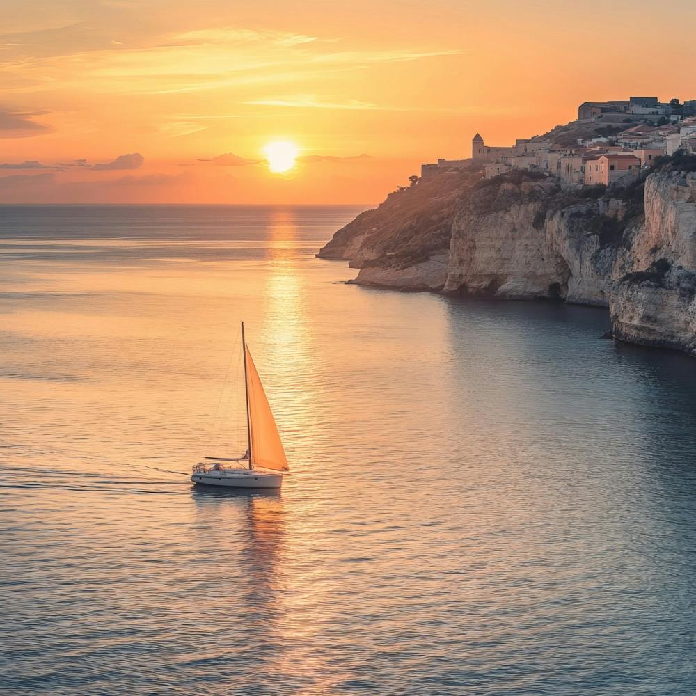 Sailboat At Sunset 6