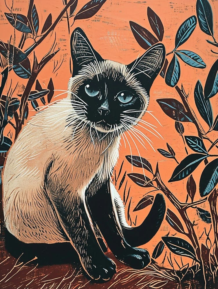 Tokinese Cat Relief Illustration 3