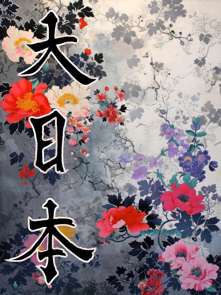 Hokusai Great Japan Poster Japanese Floral  9