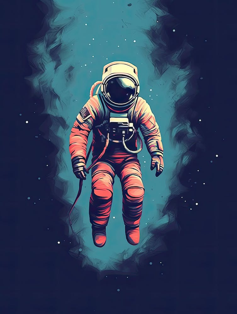 Celestial Drifter: Astronaut in Orbit