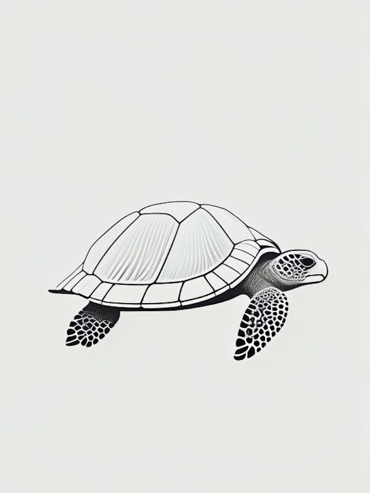 Schlüpfende Meeresschildkröte, Meeresschildkröte Retro Minimal 2