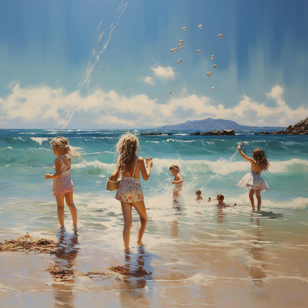 Children Playing On The Beach