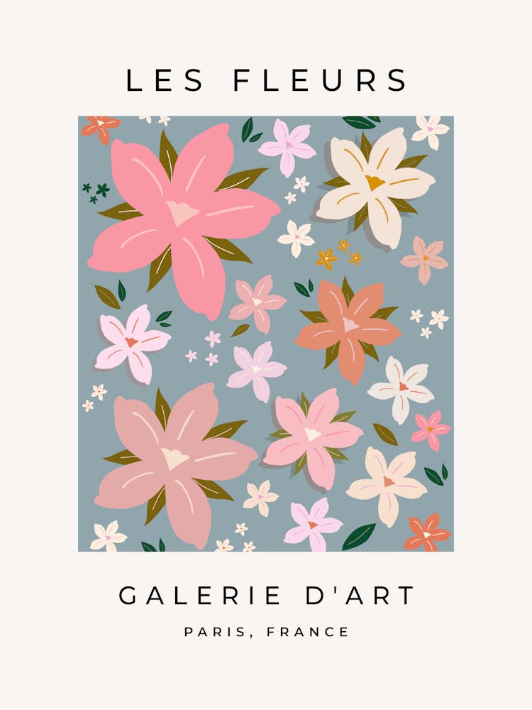 Les Fleurs | 06 - Blaue und Rouge-Rosa Blumen