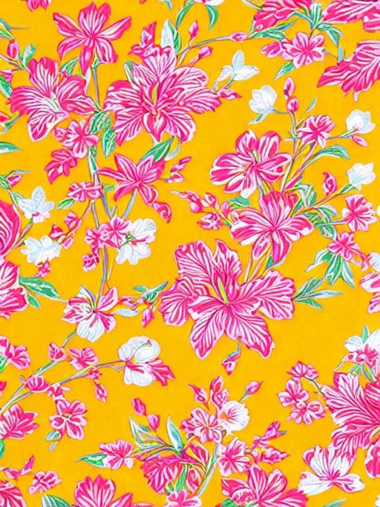 Tiger Lily Floral Print Retro Pattern 1 Flower