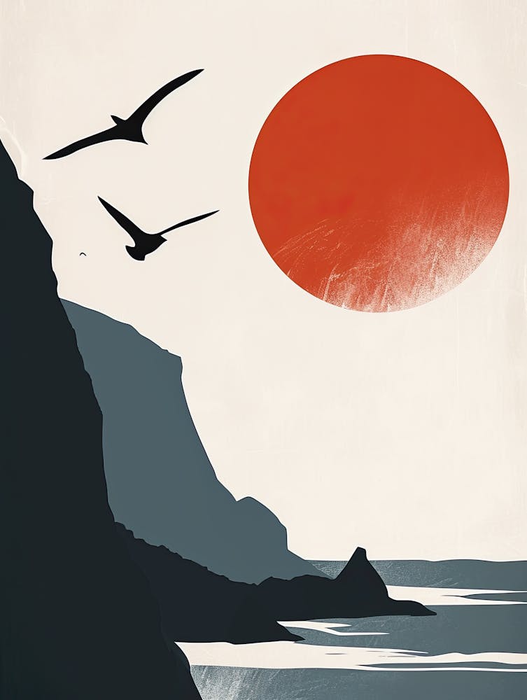 Seagulls At Sunset, Hygge