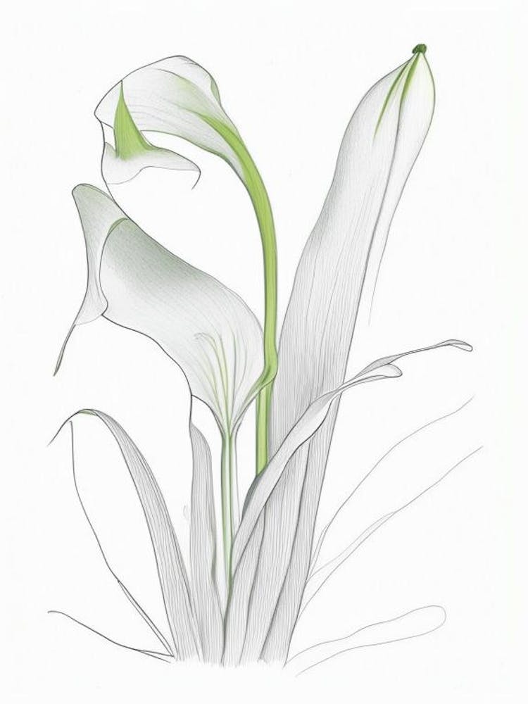 Zantedeschia Floral Quentin Blake Inspired Illustration 3 Flower