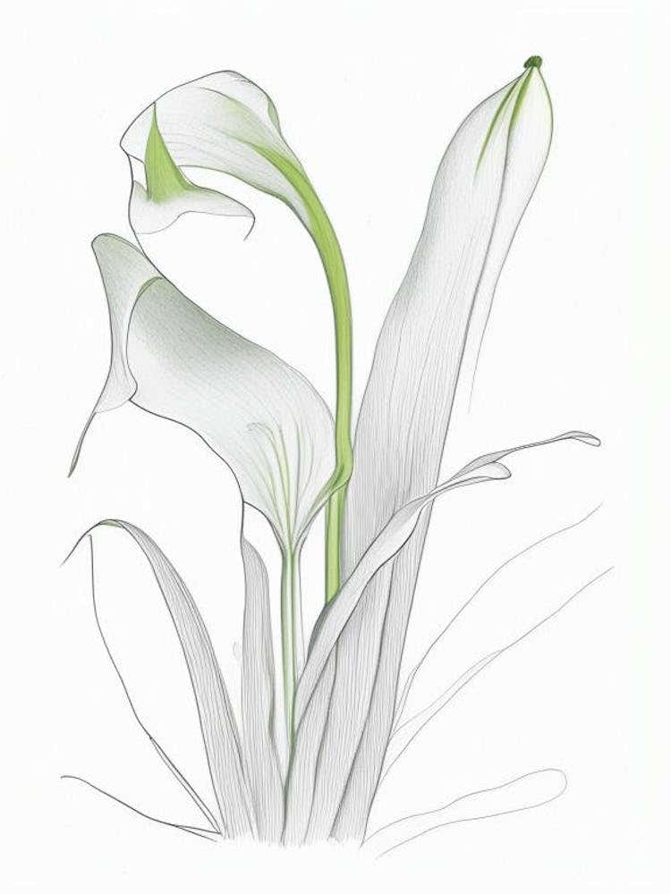Zantedeschia Floral Quentin Blake Inspired Illustration 3 Flower