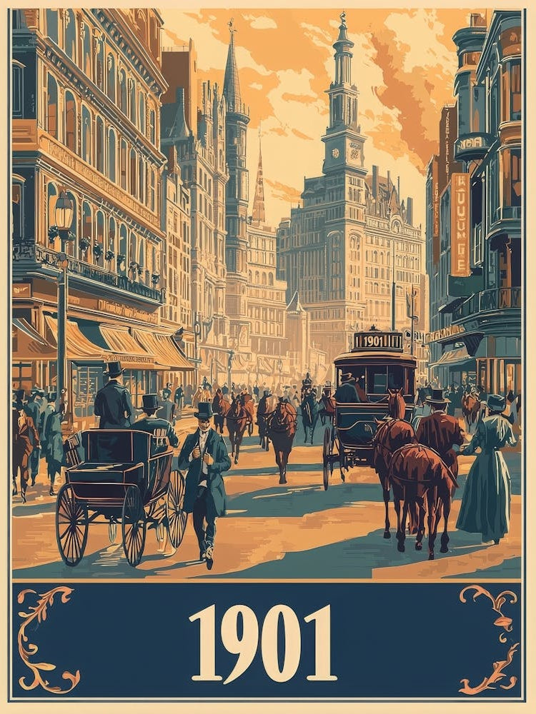 Aihrgdesign A Vintage Poster Of A Bustling 1901 City Street F B19792d6 76bf 4139 B6e1 0e99424fd719 0
