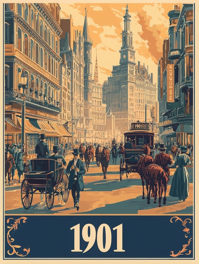 Aihrgdesign A Vintage Poster Of A Bustling 1901 City Street F B19792d6 76bf 4139 B6e1 0e99424fd719 0