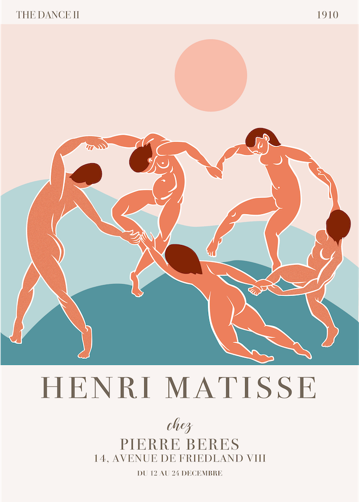 THE DANCE II 1910 | MATISSE DIGITAL VERSION | POP ART WORLD 2023 Vector illustration| www.popart.world