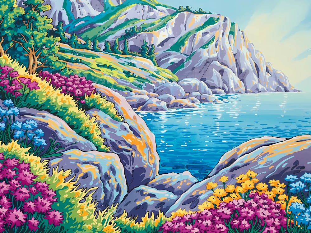 Cliffs And Flowers 2