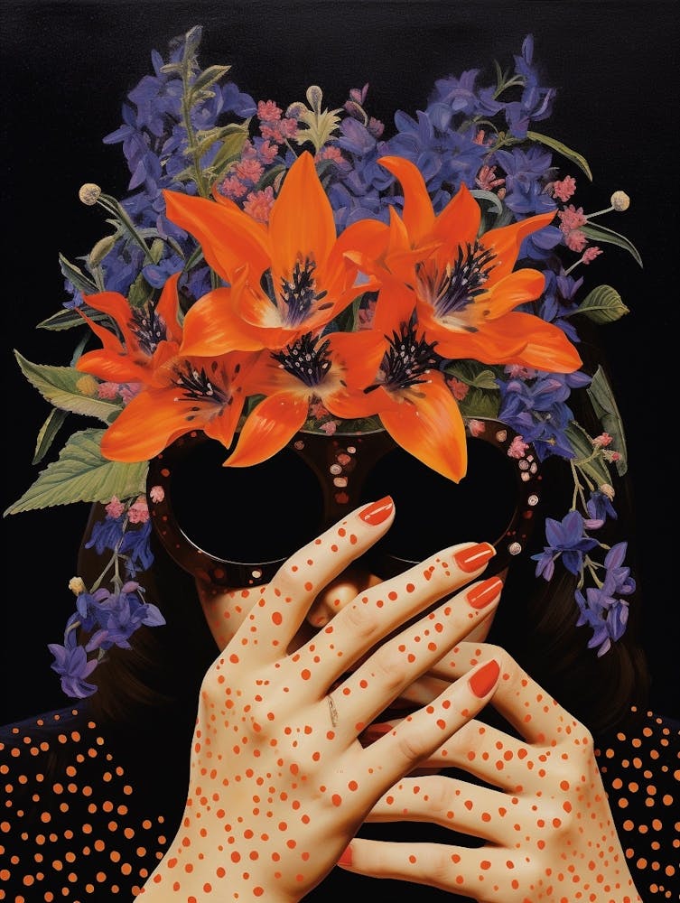 Surreal Flower Portrait 10 Painting