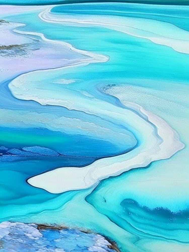 Tidal Pools Waterscape Marble Acrylic Painting 1
