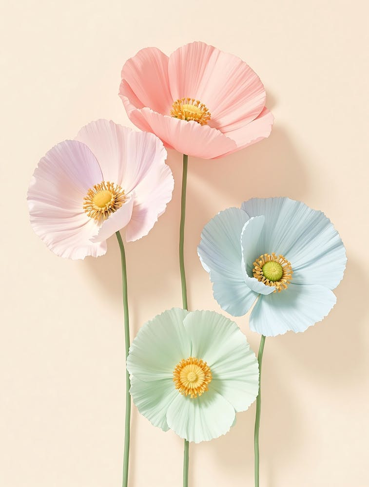 Romantic Floral Design in Subdued Pastel Shades