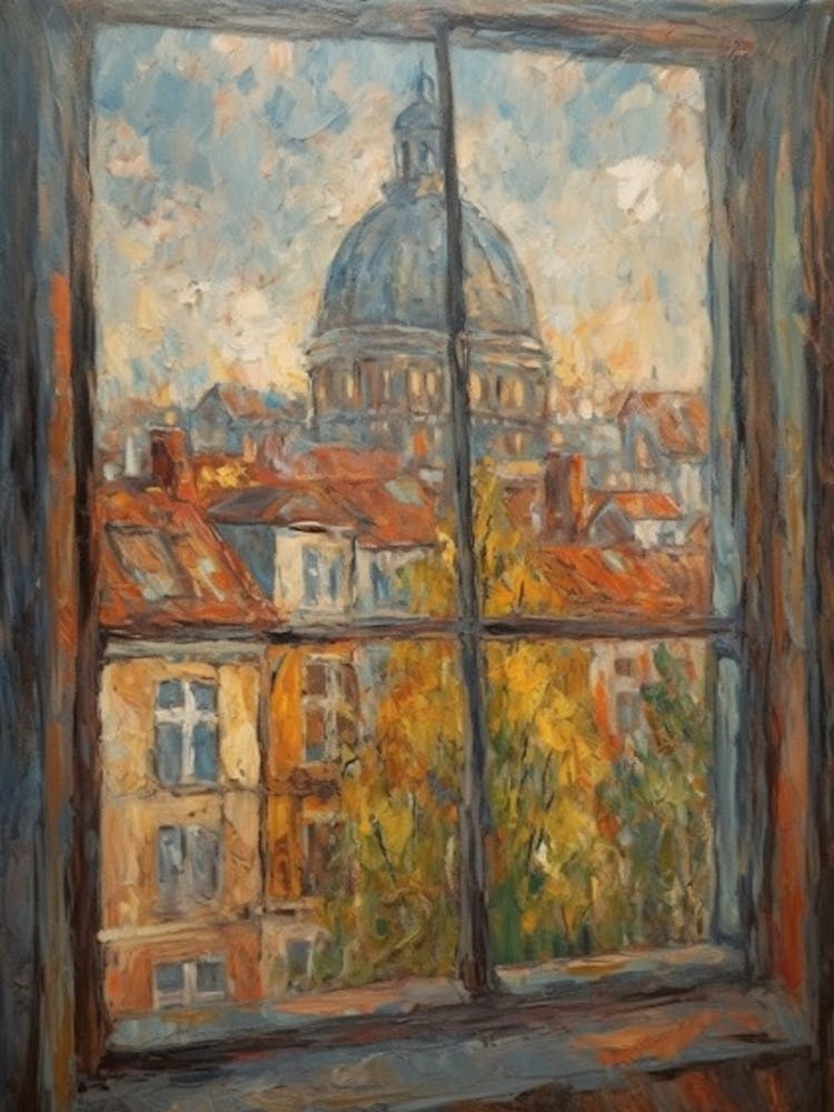 Window View Of Berlin In The Style Of Impressionism 3