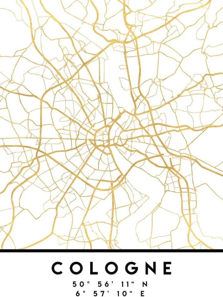 Cologne Germany City Street Map