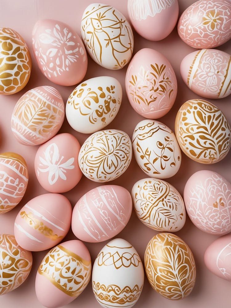 Pink Painted Easter Eggs