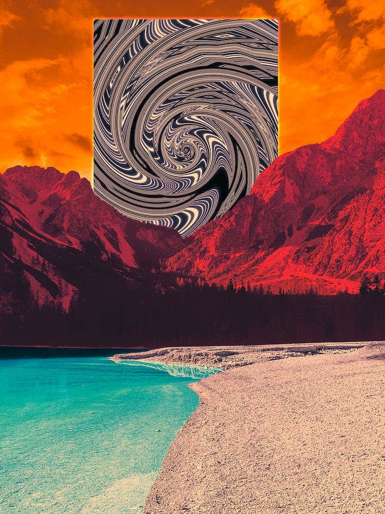 Portal Glitch Landscape Collage