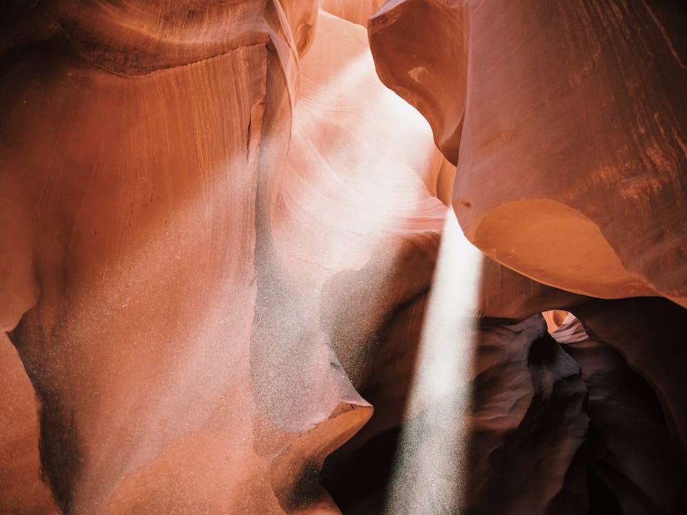 Light Beams In Canyon