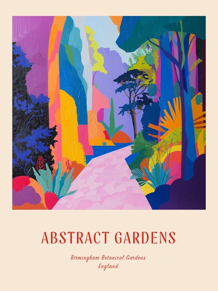Farbenfrohe Gärten Birmingham Botanical Gardens 2 Rotes Poster