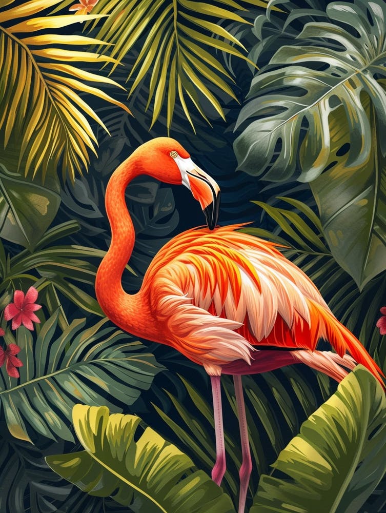 Greater Flamingo Greece Tropical Illustration 6