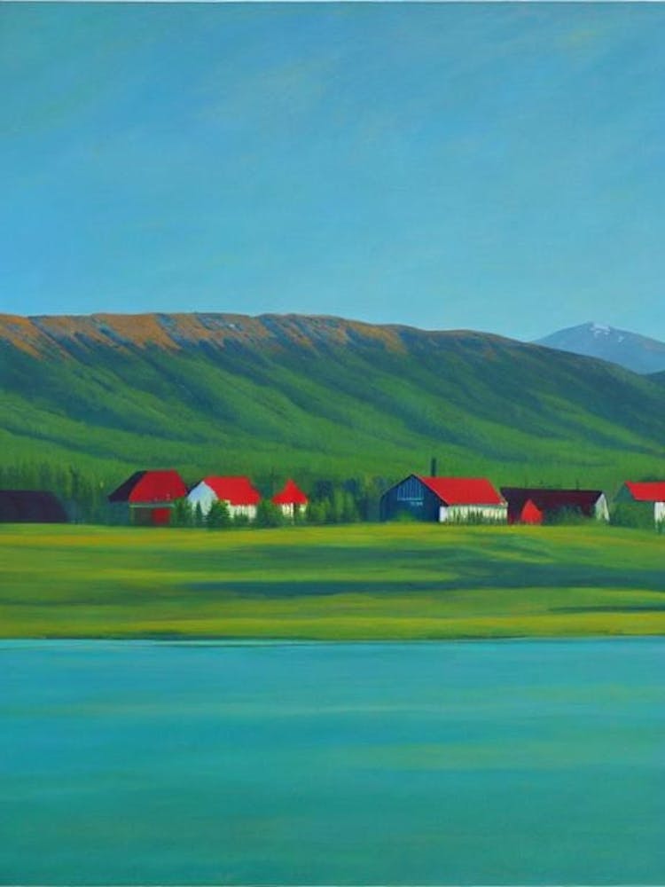 Abisko National Park Sweden Blue Oil Painting 2 