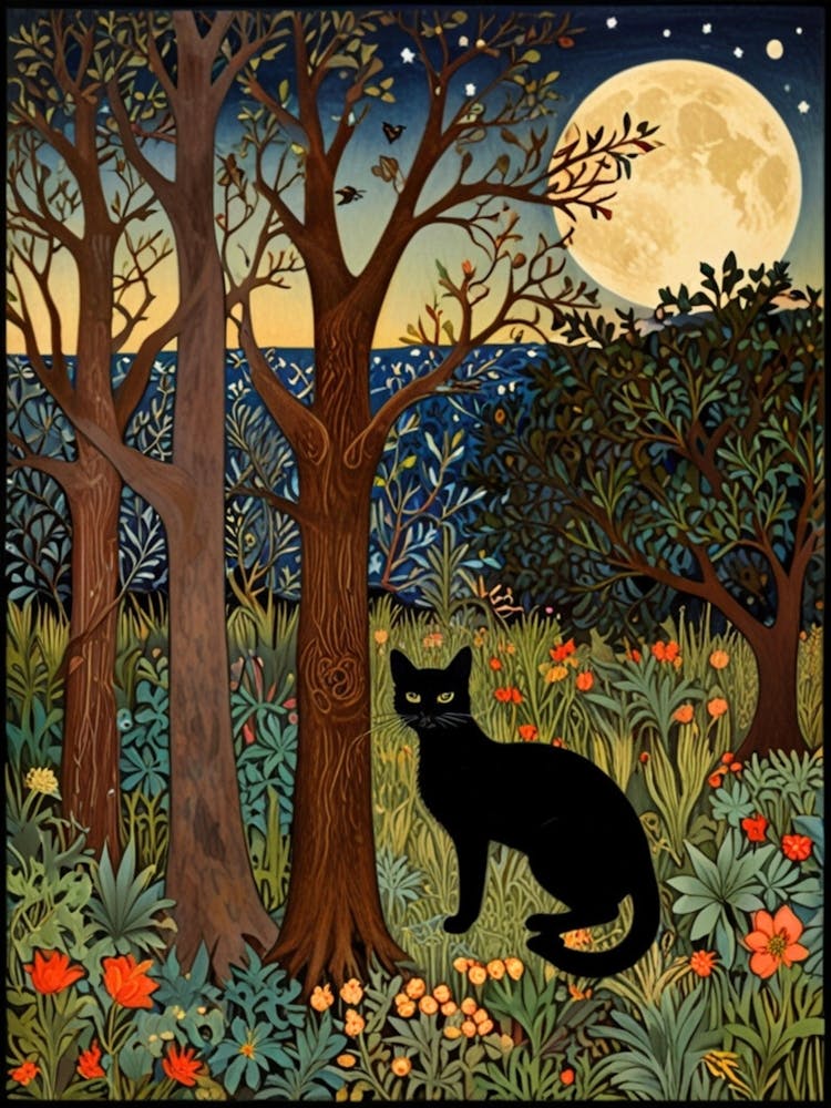 William Morris Cat In The Woods 8