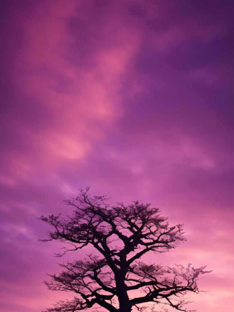 Silhouette Of A Tree At Sunset