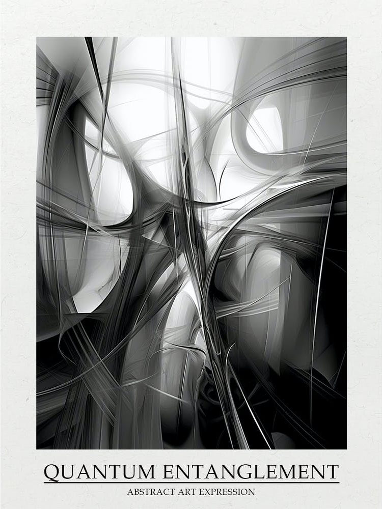 Quantum Entanglement Abstract Black And White 4 Poster