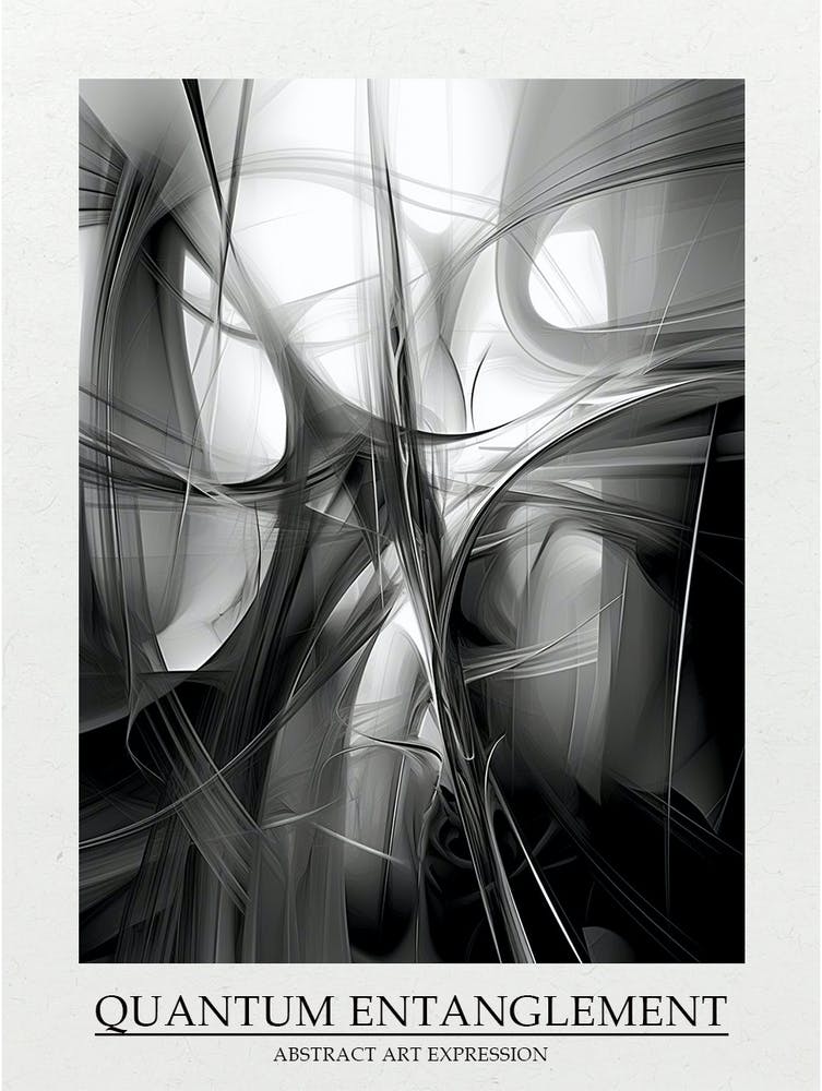 Quantum Entanglement Abstract Black And White 4 Poster