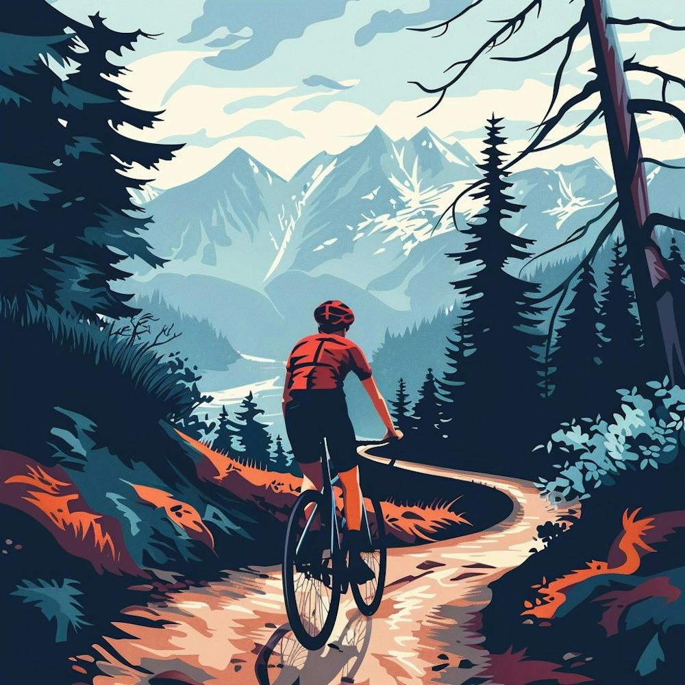 Mountain Biker In The Forest 1