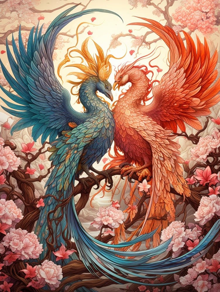 Dragon And Phoenix Illustration 1