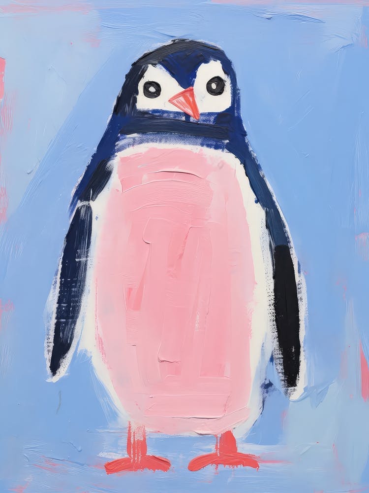 Playful Illustration Of Penguin For Kids Room 8