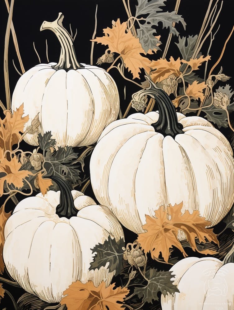 Black White And Gold Pumpkins 1