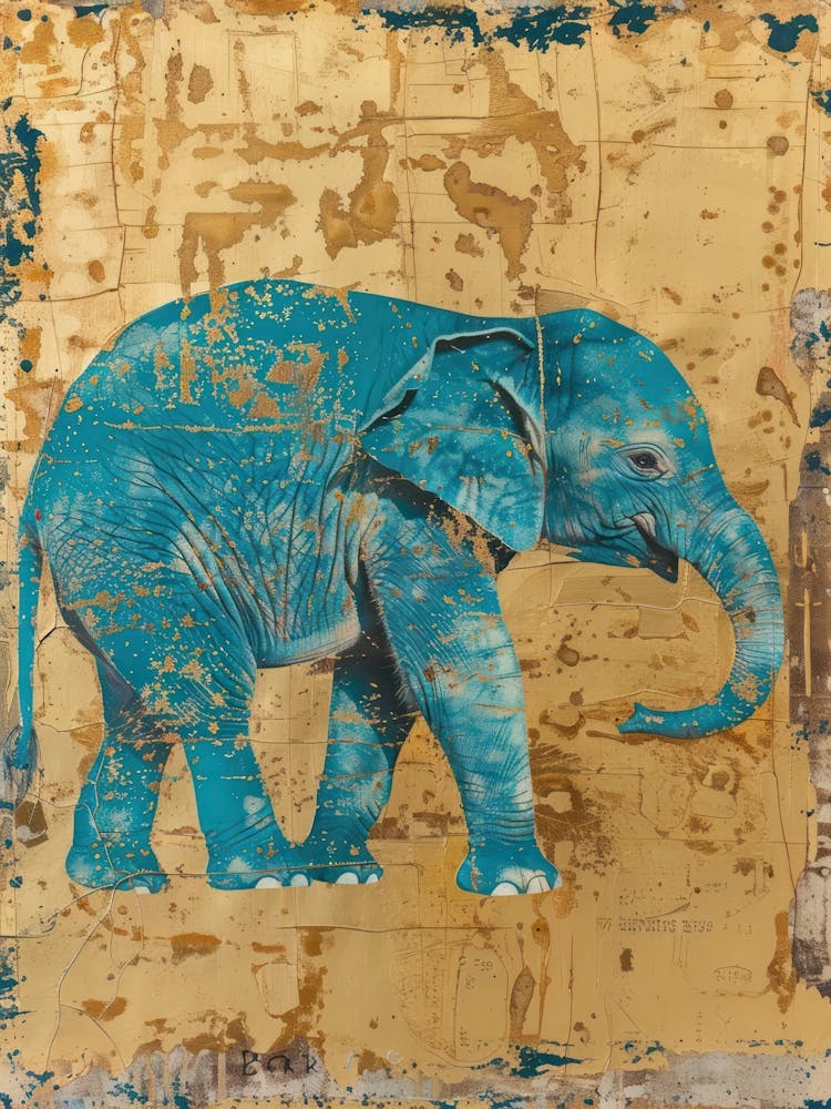 Baby Elephant Gold Effect Collage 1