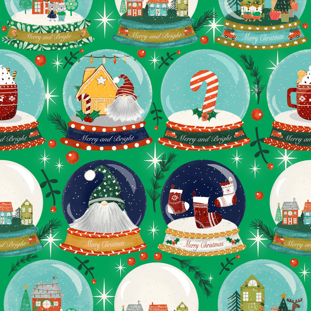 Christmas Snow Globe Green