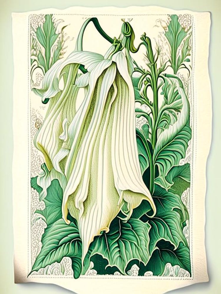 Angel'S Trumpet 2 Floral Botanical Vintage Poster Flower