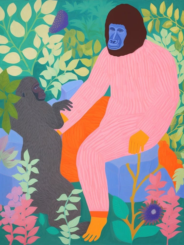 Maximalist Animal Painting Gorilla 3
