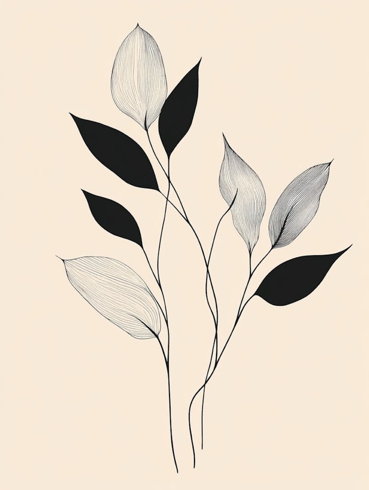 Black And White Leaves 3