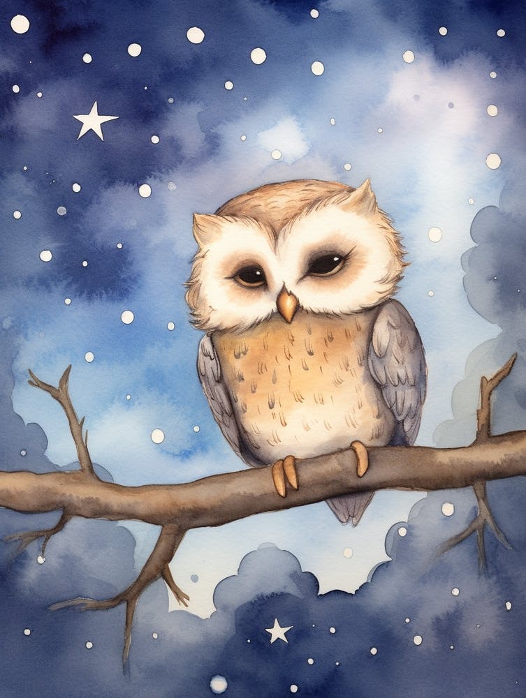 Baby Owl 2 Sleeping In The Clouds