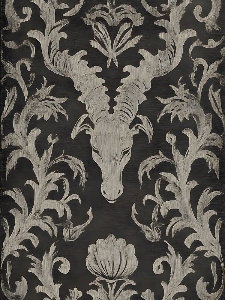 Black And White Damask