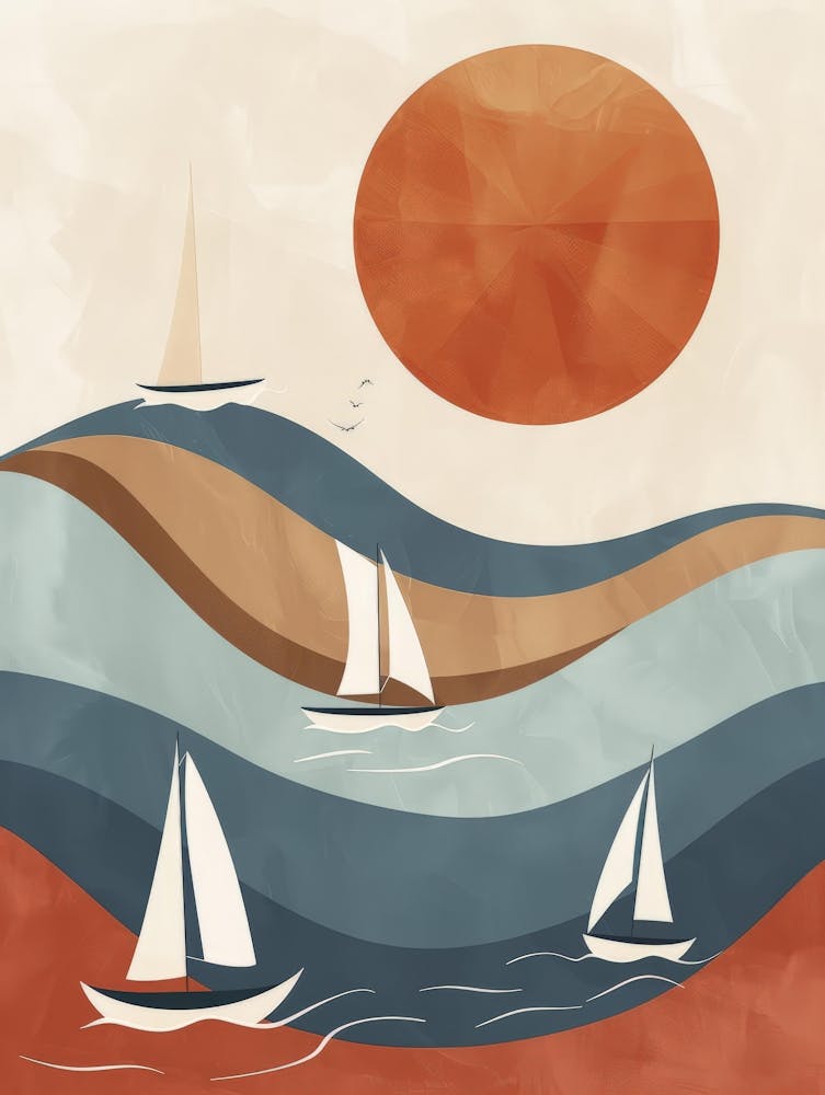 Sailboats In The Sea 1