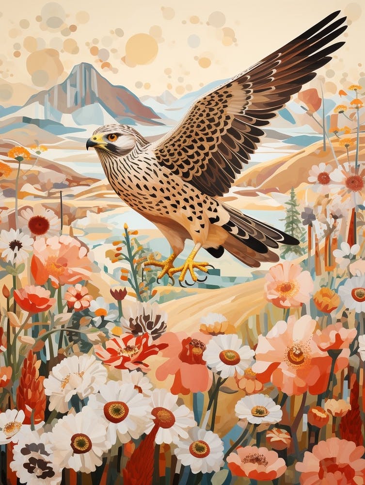 Falcon 6 Detailed Bird Painting